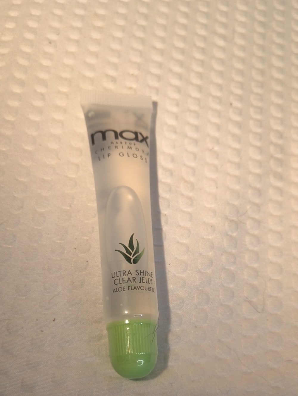 Max Makeup Ultra Shine Clear Jelly Aloe Lip Gloss - Clear with Green Cap